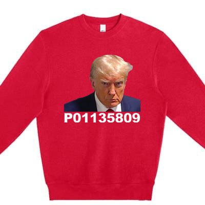 Donald Trump Prison Mugshot Funny Fulton County GA Premium Crewneck Sweatshirt