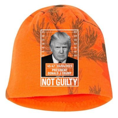 Donald Trump Police Mugshot Photo Not Guilty 4547 President  Kati - Camo Knit Beanie