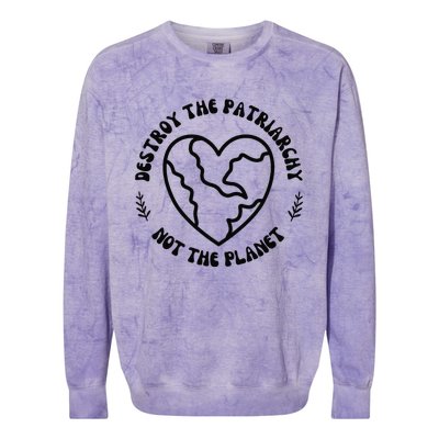 Destroy The Patriarchy Not The Planet Colorblast Crewneck Sweatshirt