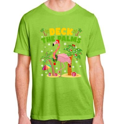 Deck The Palms Flamingo Mele Kalikimaka Hawaiian Christmas Cute Gift Adult ChromaSoft Performance T-Shirt