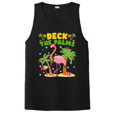 Deck The Palms Flamingo Mele Kalikimaka Hawaiian Christmas Cute Gift PosiCharge Competitor Tank