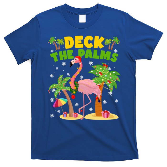 Deck The Palms Flamingo Mele Kalikimaka Hawaiian Christmas Cute Gift T-Shirt