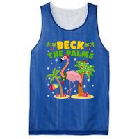 Deck The Palms Flamingo Mele Kalikimaka Hawaiian Christmas Cute Gift Mesh Reversible Basketball Jersey Tank