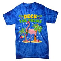 Deck The Palms Flamingo Mele Kalikimaka Hawaiian Christmas Cute Gift Tie-Dye T-Shirt