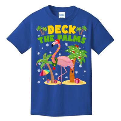 Deck The Palms Flamingo Mele Kalikimaka Hawaiian Christmas Cute Gift Kids T-Shirt