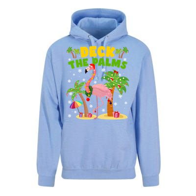 Deck The Palms Flamingo Mele Kalikimaka Hawaiian Christmas Cute Gift Unisex Surf Hoodie