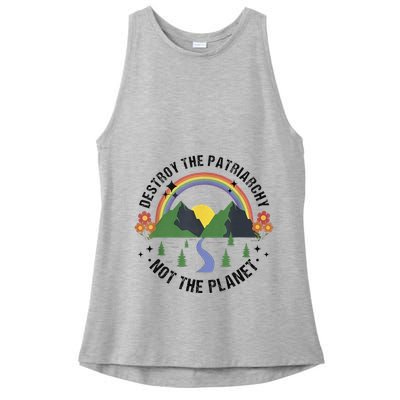 Destroy The Patriarchy Not The Planet Smash Patriarchy Ladies PosiCharge Tri-Blend Wicking Tank