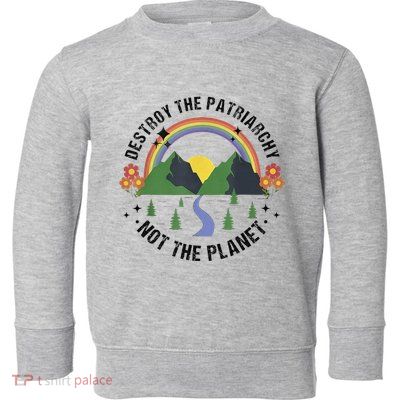 Destroy The Patriarchy Not The Planet Smash Patriarchy Toddler Sweatshirt