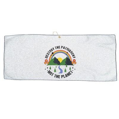 Destroy The Patriarchy Not The Planet Smash Patriarchy Large Microfiber Waffle Golf Towel
