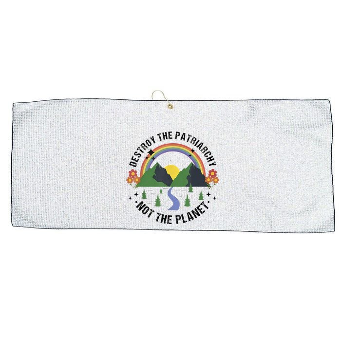 Destroy The Patriarchy Not The Planet Smash Patriarchy Large Microfiber Waffle Golf Towel