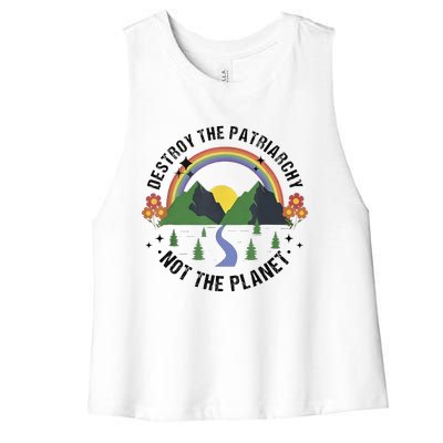 Destroy The Patriarchy Not The Planet Smash Patriarchy Women's Racerback Cropped Tank