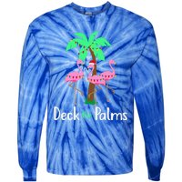 Deck The Palm Trees Flamingo Christmas Holiday Funny Great Gift Tie-Dye Long Sleeve Shirt