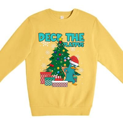 Deck The Platypus Xmas Perry Christmas Premium Crewneck Sweatshirt