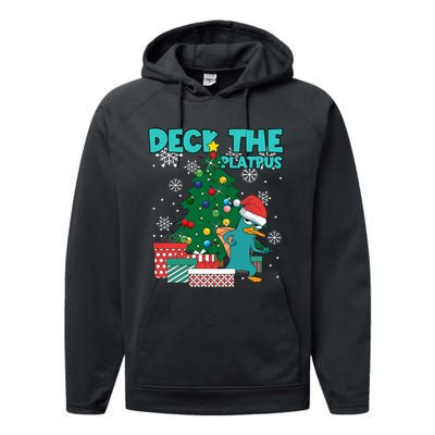 Deck The Platypus Xmas Perry Christmas Performance Fleece Hoodie