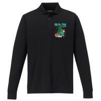 Deck The Platypus Xmas Perry Christmas Performance Long Sleeve Polo