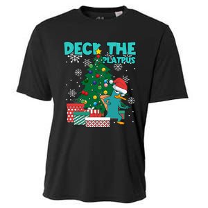 Deck The Platypus Xmas Perry Christmas Cooling Performance Crew T-Shirt