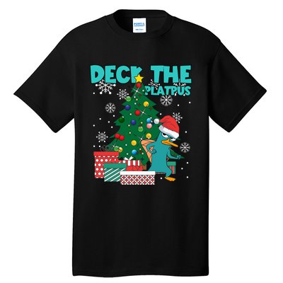 Deck The Platypus Xmas Perry Christmas Tall T-Shirt