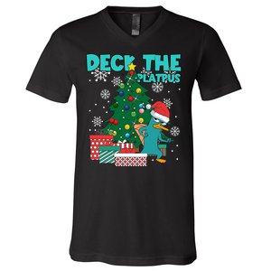 Deck The Platypus Xmas Perry Christmas V-Neck T-Shirt