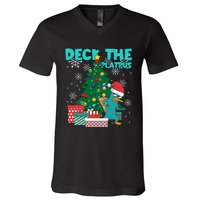 Deck The Platypus Xmas Perry Christmas V-Neck T-Shirt