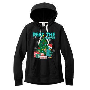 Deck The Platypus Xmas Perry Christmas Women's Fleece Hoodie