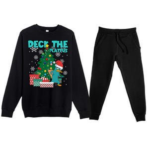 Deck The Platypus Xmas Perry Christmas Premium Crewneck Sweatsuit Set