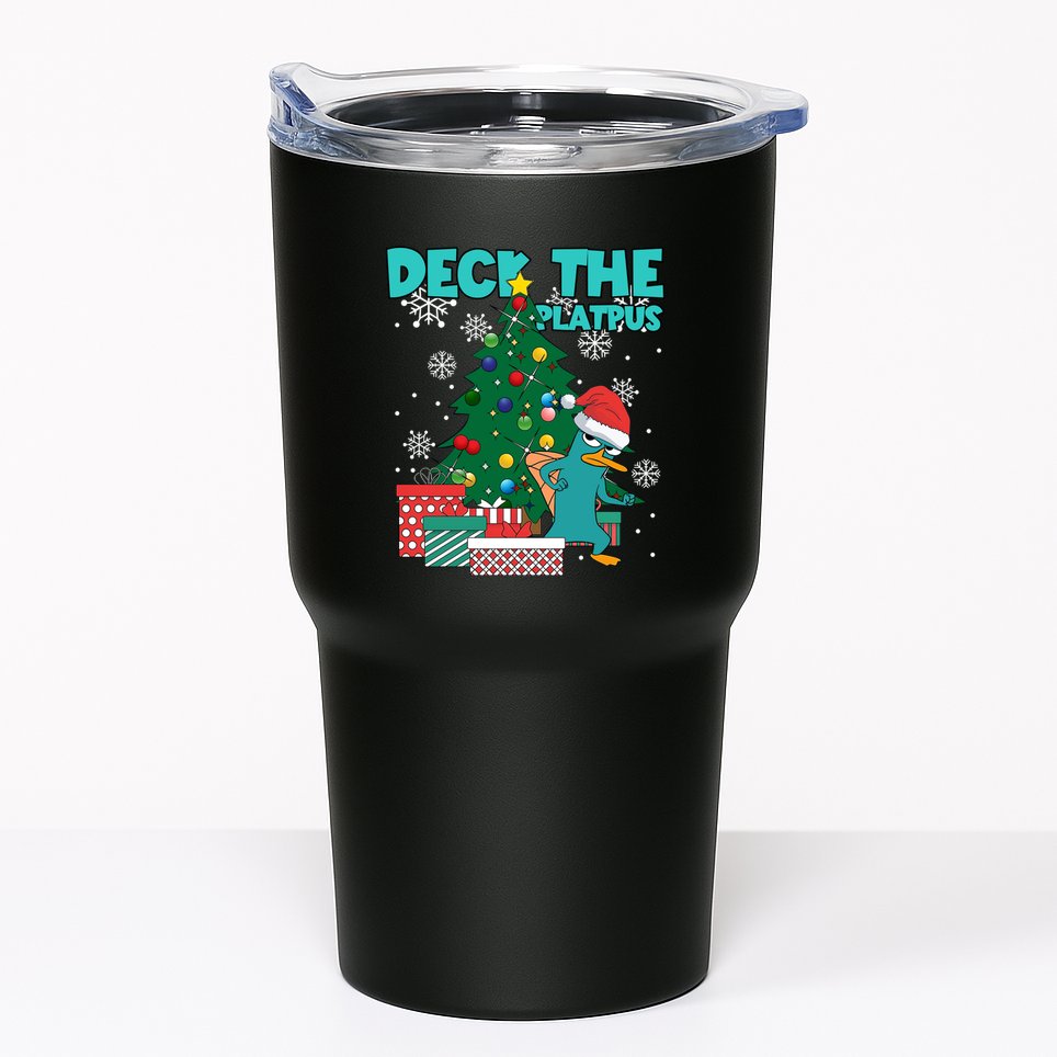 Deck The Platypus Xmas Perry Christmas Tumbler