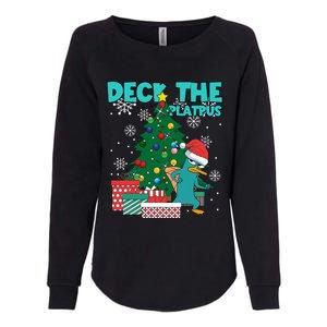 Deck The Platypus Xmas Perry Christmas Womens California Wash Sweatshirt