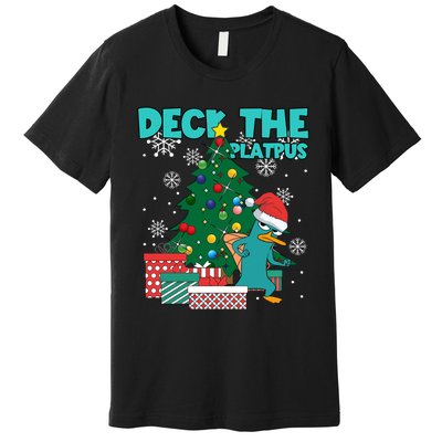 Deck The Platypus Xmas Perry Christmas Premium T-Shirt