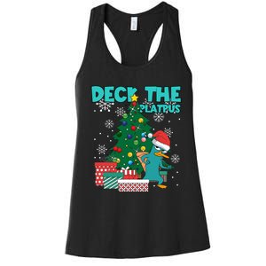 Deck The Platypus Xmas Perry Christmas Women's Racerback Tank