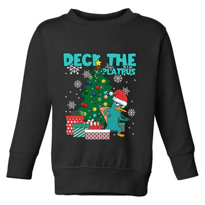 Deck The Platypus Xmas Perry Christmas Toddler Sweatshirt