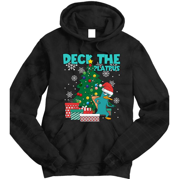 Deck The Platypus Xmas Perry Christmas Tie Dye Hoodie