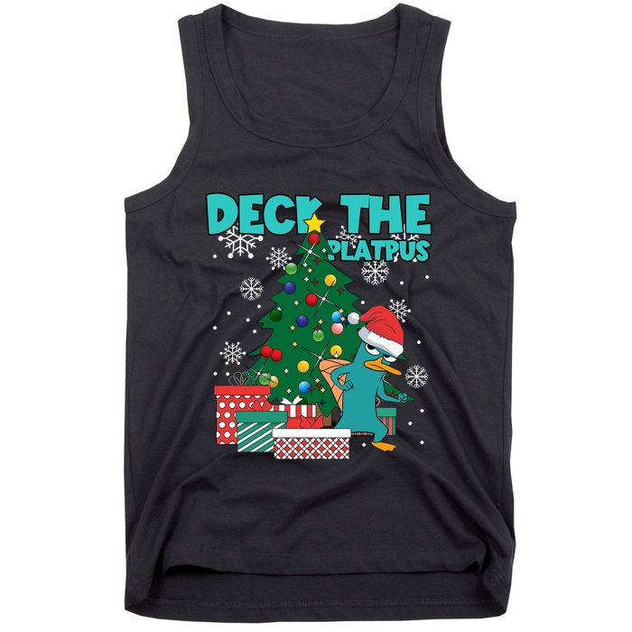 Deck The Platypus Xmas Perry Christmas Tank Top