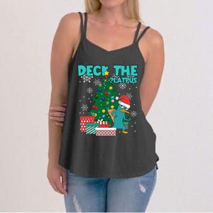 Deck The Platypus Xmas Perry Christmas Women's Strappy Tank