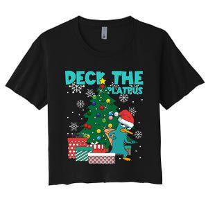 Deck The Platypus Xmas Perry Christmas Women's Crop Top Tee