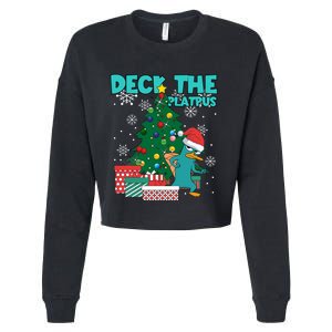 Deck The Platypus Xmas Perry Christmas Cropped Pullover Crew