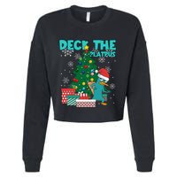 Deck The Platypus Xmas Perry Christmas Cropped Pullover Crew