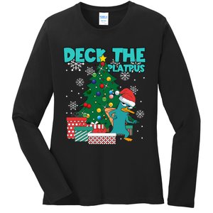 Deck The Platypus Xmas Perry Christmas Ladies Long Sleeve Shirt