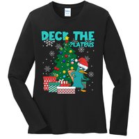 Deck The Platypus Xmas Perry Christmas Ladies Long Sleeve Shirt