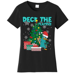 Deck The Platypus Xmas Perry Christmas Women's T-Shirt