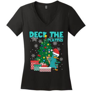 Deck The Platypus Xmas Perry Christmas Women's V-Neck T-Shirt