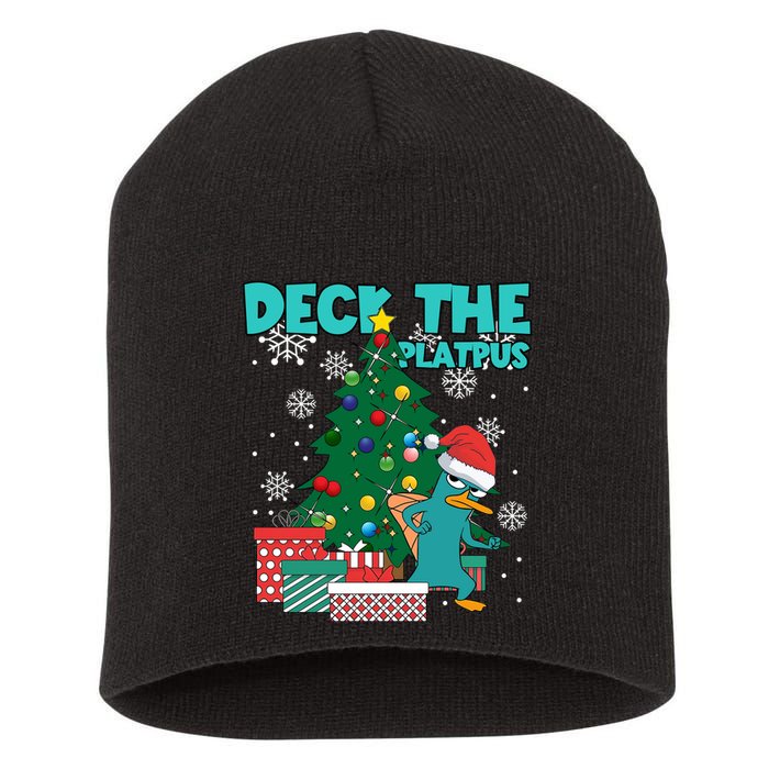 Deck The Platypus Xmas Perry Christmas Short Acrylic Beanie