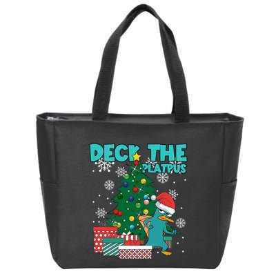 Deck The Platypus Xmas Perry Christmas Zip Tote Bag