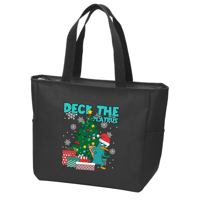 Deck The Platypus Xmas Perry Christmas Zip Tote Bag