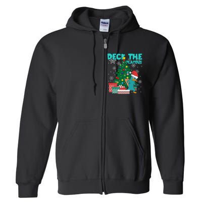 Deck The Platypus Xmas Perry Christmas Full Zip Hoodie