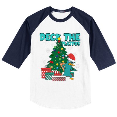 Deck The Platypus Xmas Perry Christmas Baseball Sleeve Shirt