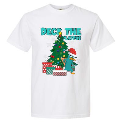 Deck The Platypus Xmas Perry Christmas Garment-Dyed Heavyweight T-Shirt