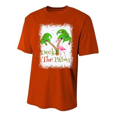 Deck The Palms Beach Christmas Flamingo Gift Performance Sprint T-Shirt