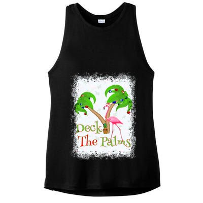 Deck The Palms Beach Christmas Flamingo Gift Ladies PosiCharge Tri-Blend Wicking Tank