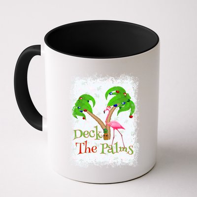 Deck The Palms Beach Christmas Flamingo Gift Mug