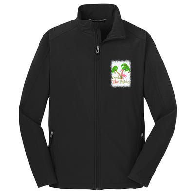 Deck The Palms Beach Christmas Flamingo Gift Core Soft Shell Jacket